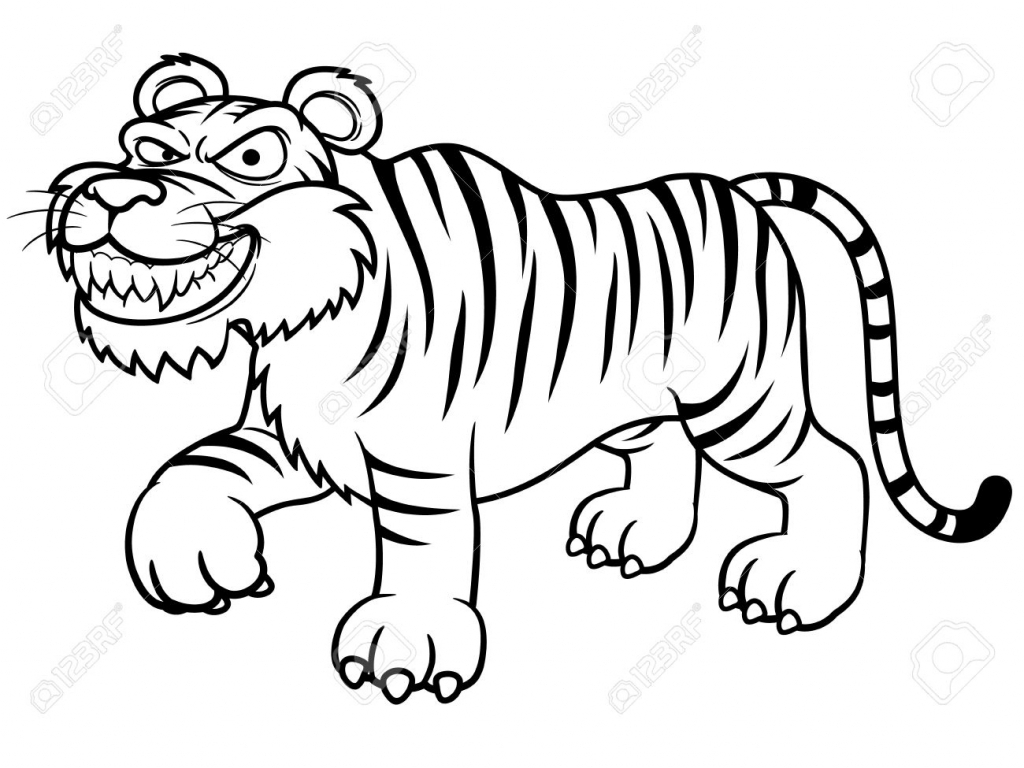 1024x768 Cartoon Tiger Drawing How To Draw A Tiger