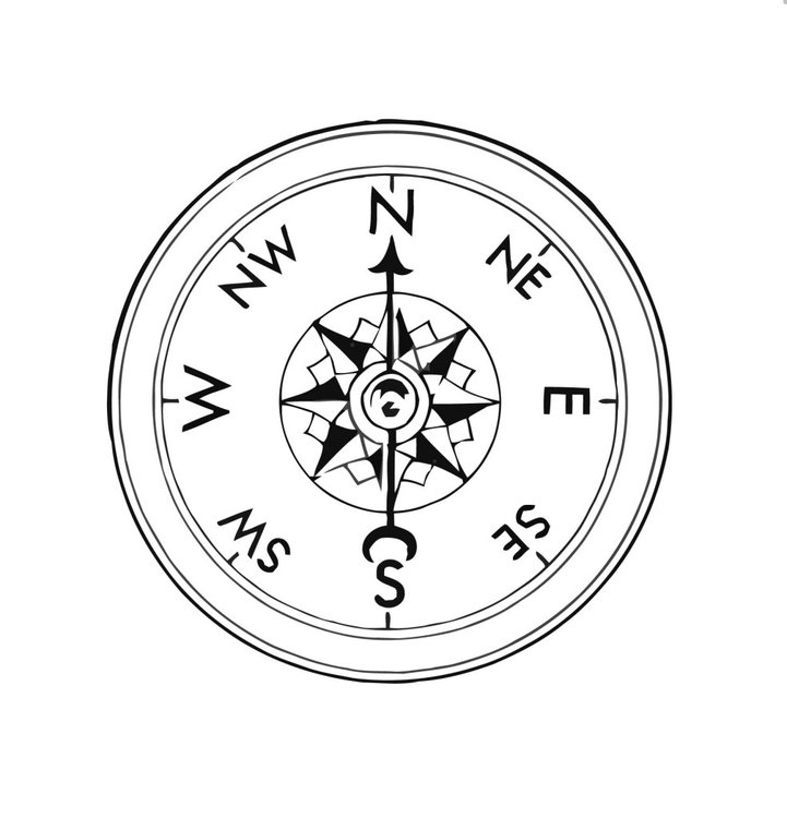 721x750 Coloring Page Compass