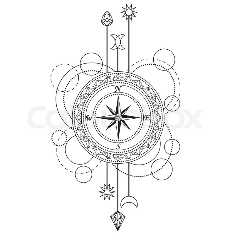 800x800 Abstract Techno Pattern With Compass And Geometric Elements