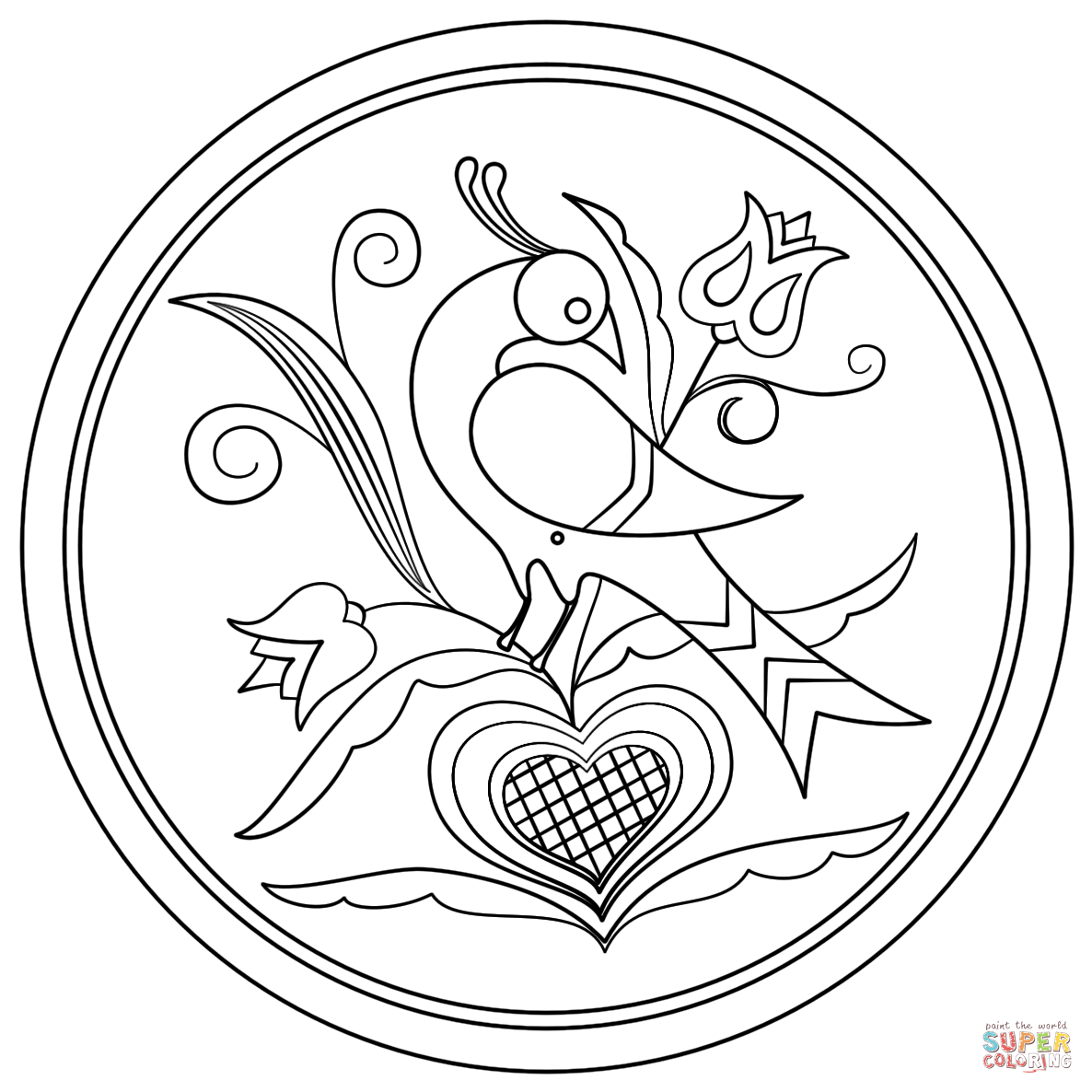 1186x1186 Pennsylvania Hex Sign With Compass Rose Coloring Page Free