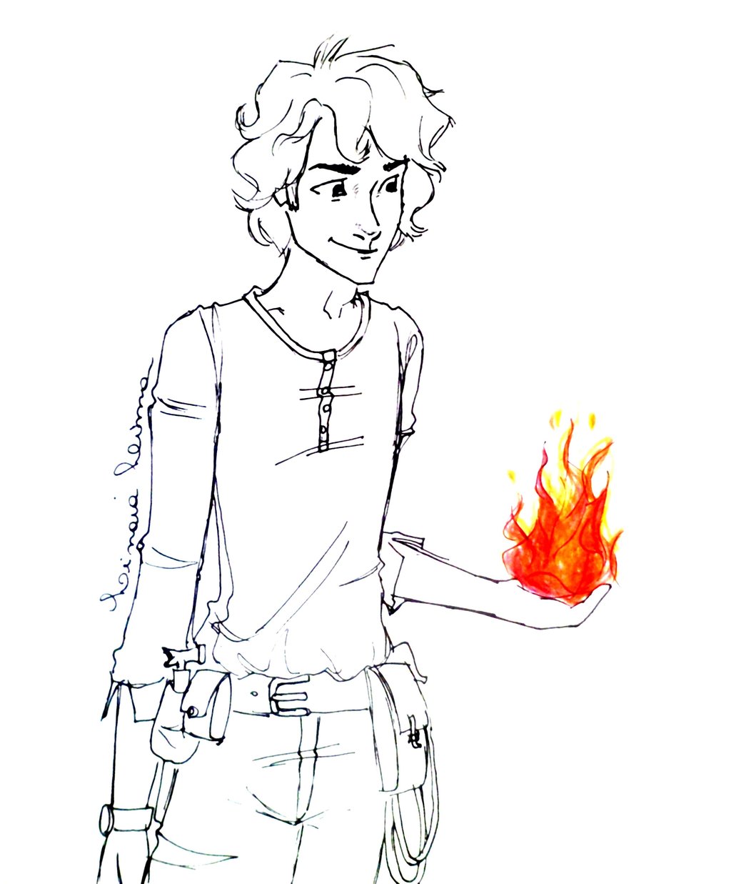 1024x1237 The Boy Fire By Linaia