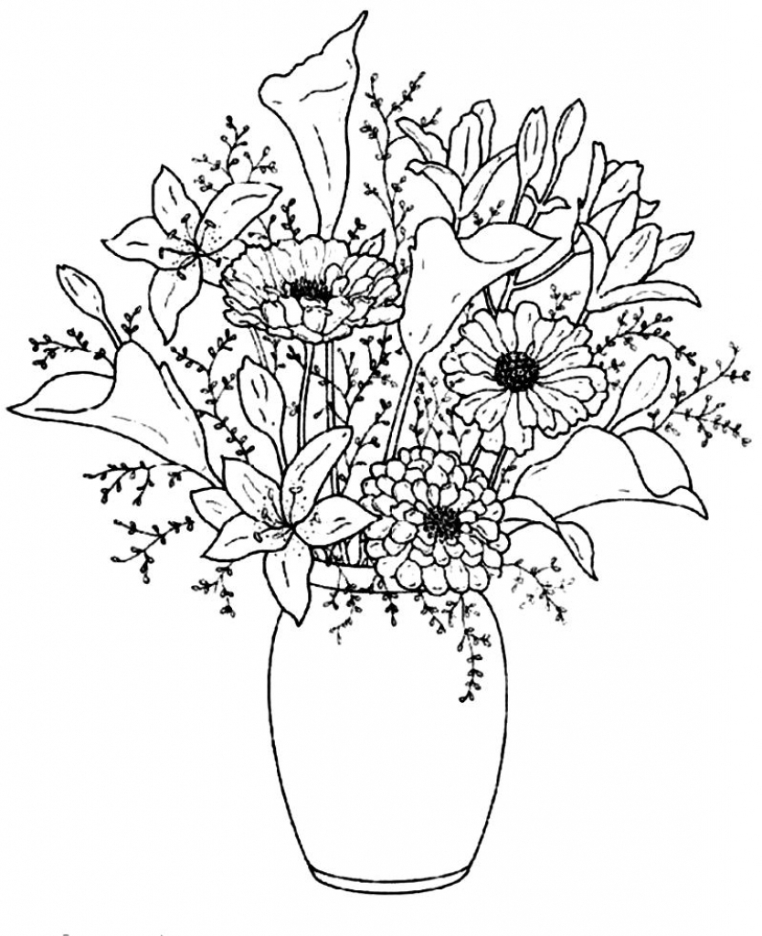 834x1024 Flower Vase Flowers Drawings Beautiful Flower Vase