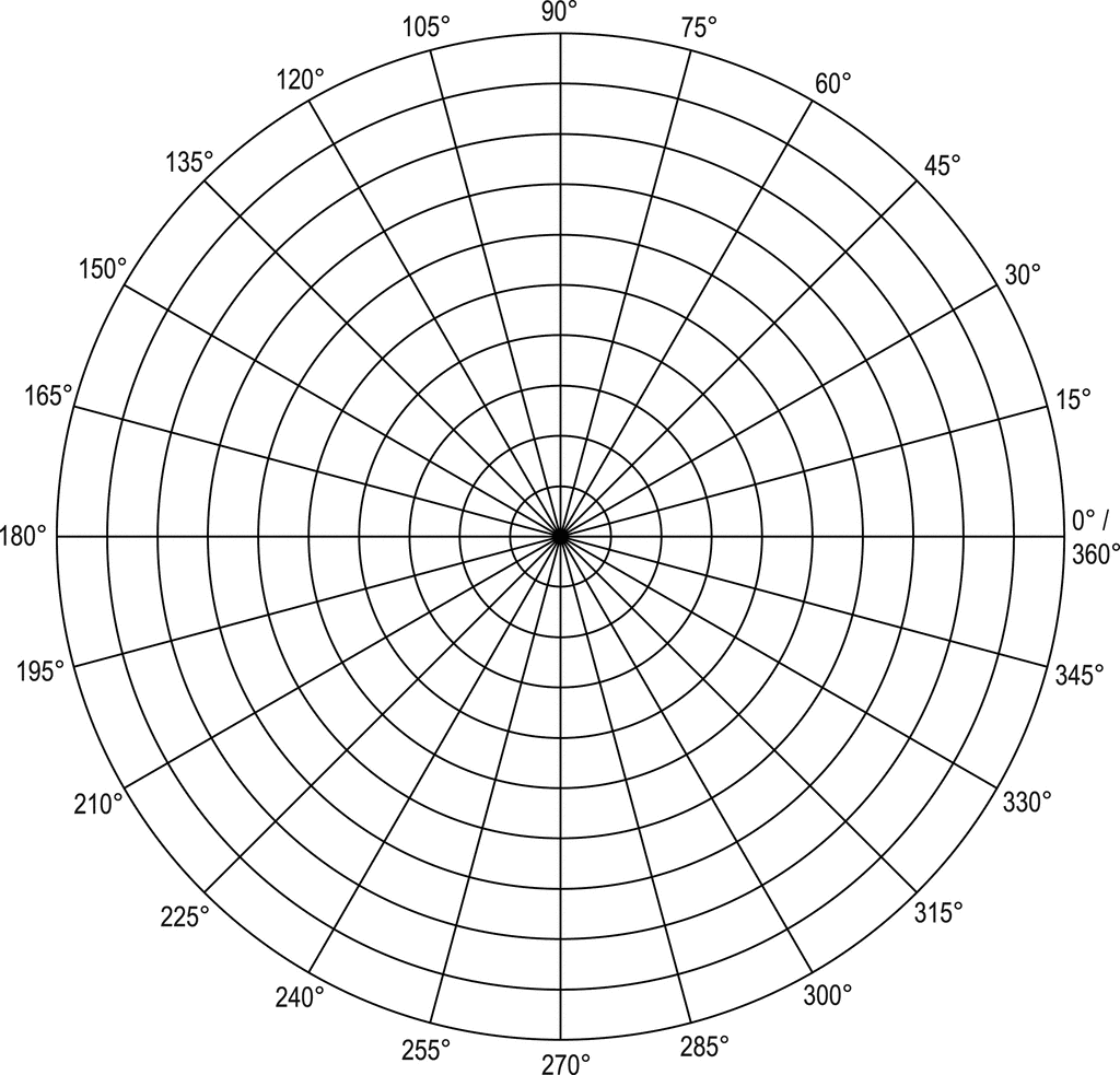 1024x983 Polar Grid In Degrees With Radius 10 Clipart Etc