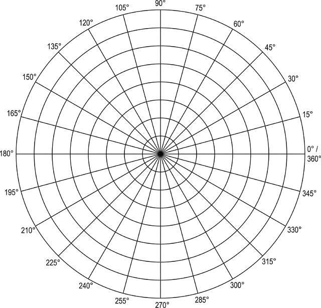 640x614 Polar Grid In Degrees With Radius 8 Clipart Etc