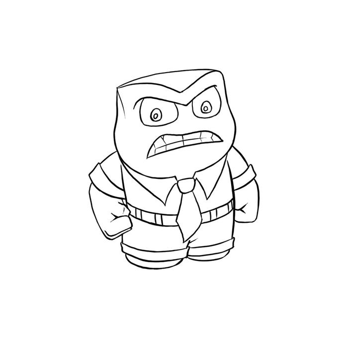 700x700 5 Steps To Draw A Cartoon Character Anger (Inside Out) Using