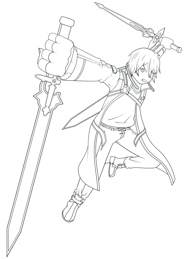 736x1009 On Line Coloring Pages Sword Art Online Coloring Pages Images