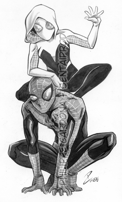 484x800 Grey Markers Spidey And Gwen By Dekarogue