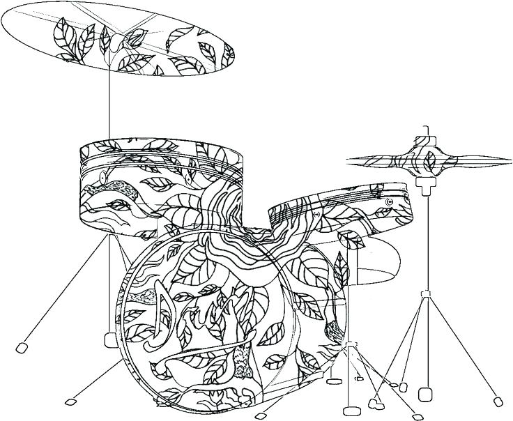 736x604 Epic Musical Instrument Coloring Pages Free Download
