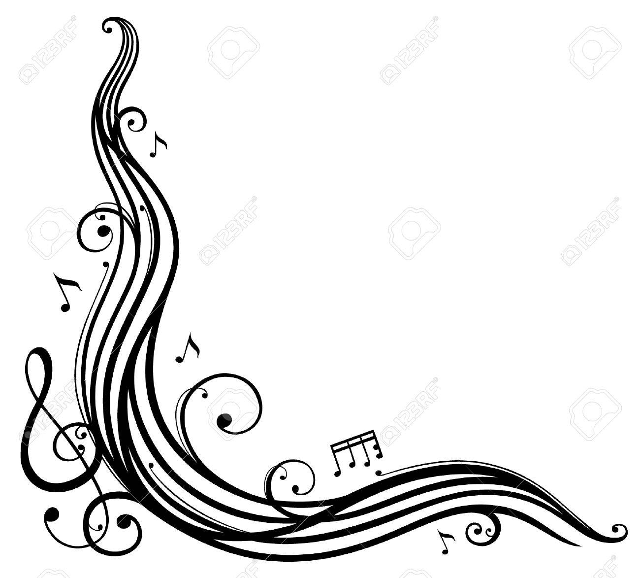 1300x1173 Music Sheet With Music Notes And Clef Royalty Free Cliparts