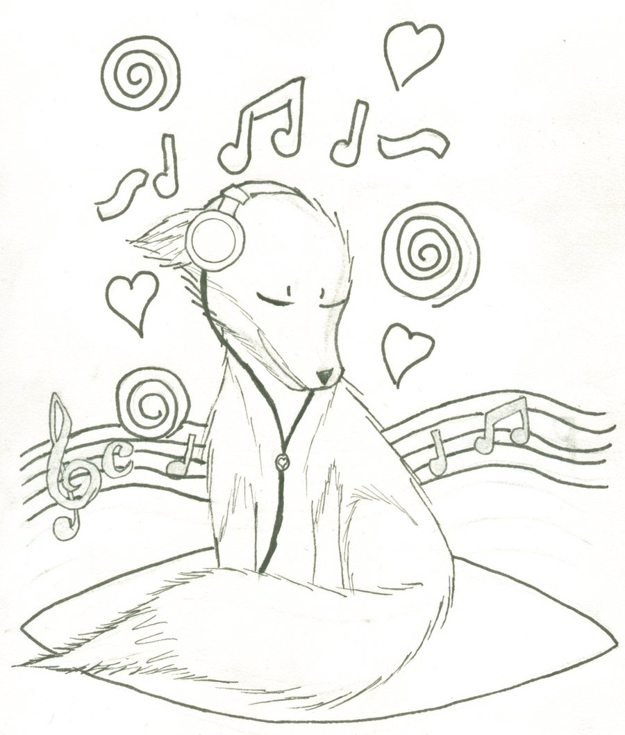 900x1057 Music Fox Coloring Page By Fancyninjacat