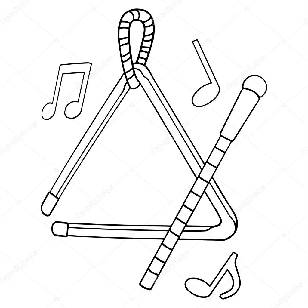 1024x1024 Triangle With Music Notes Stock Vector Foxynguyen