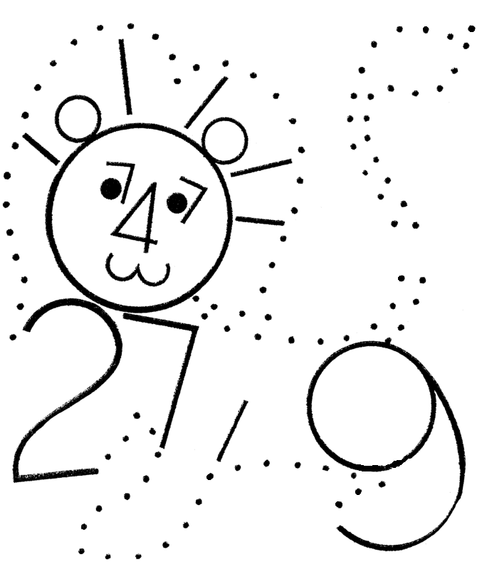 670x820 Number Dots Coloring Activity Pages Number Lion Connect The Dots