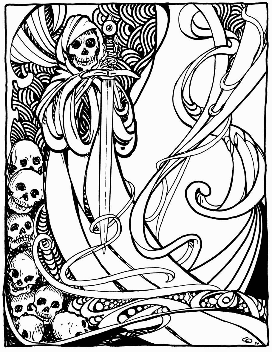 912x1178 A Painting On Some Days Skull Reaper Pen And Ink 8x11