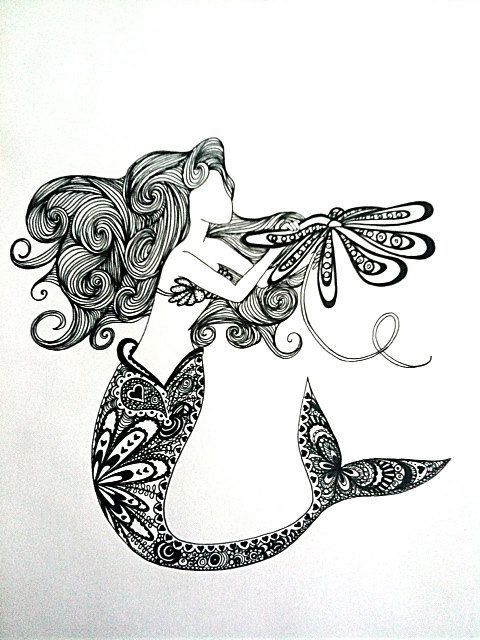 480x640 Sirena Dibujos Sharpie Drawings, Sharpie And Mermaid