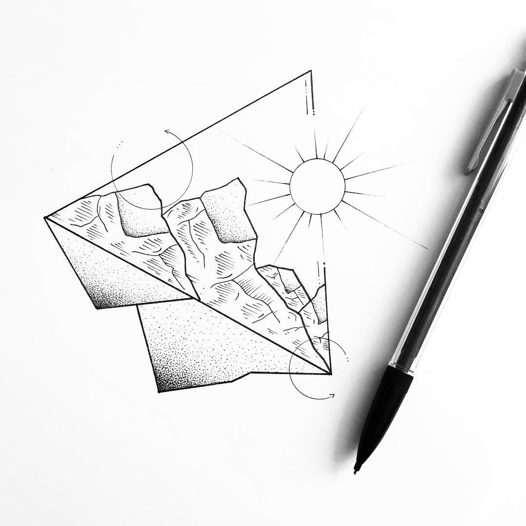 1080x1080 Geometric Mountains For Stephanie!