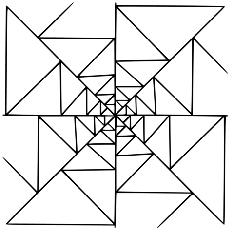 480x480 Mandala With Triangles Coloring Page Free Printable Coloring Pages