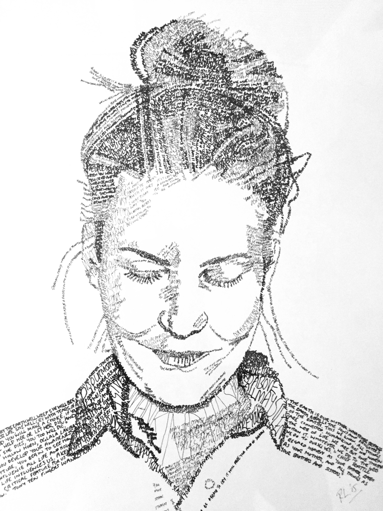 750x1000 Laura, A Portrait With Words By Rl Artwork
