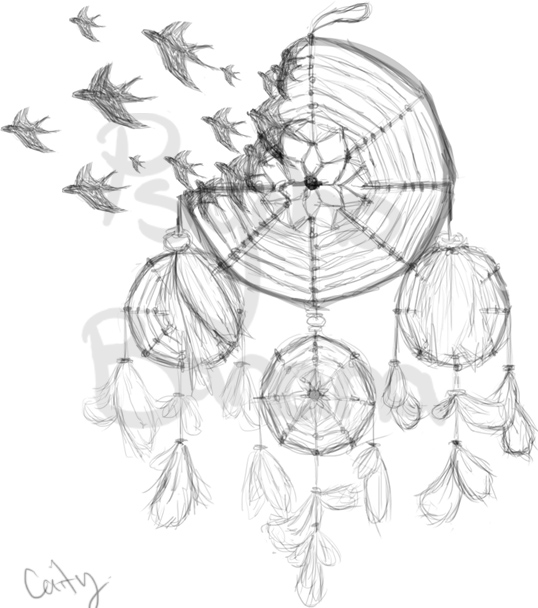 538x608 Dreamcatcher Tattoo Design By A Psycho Banana