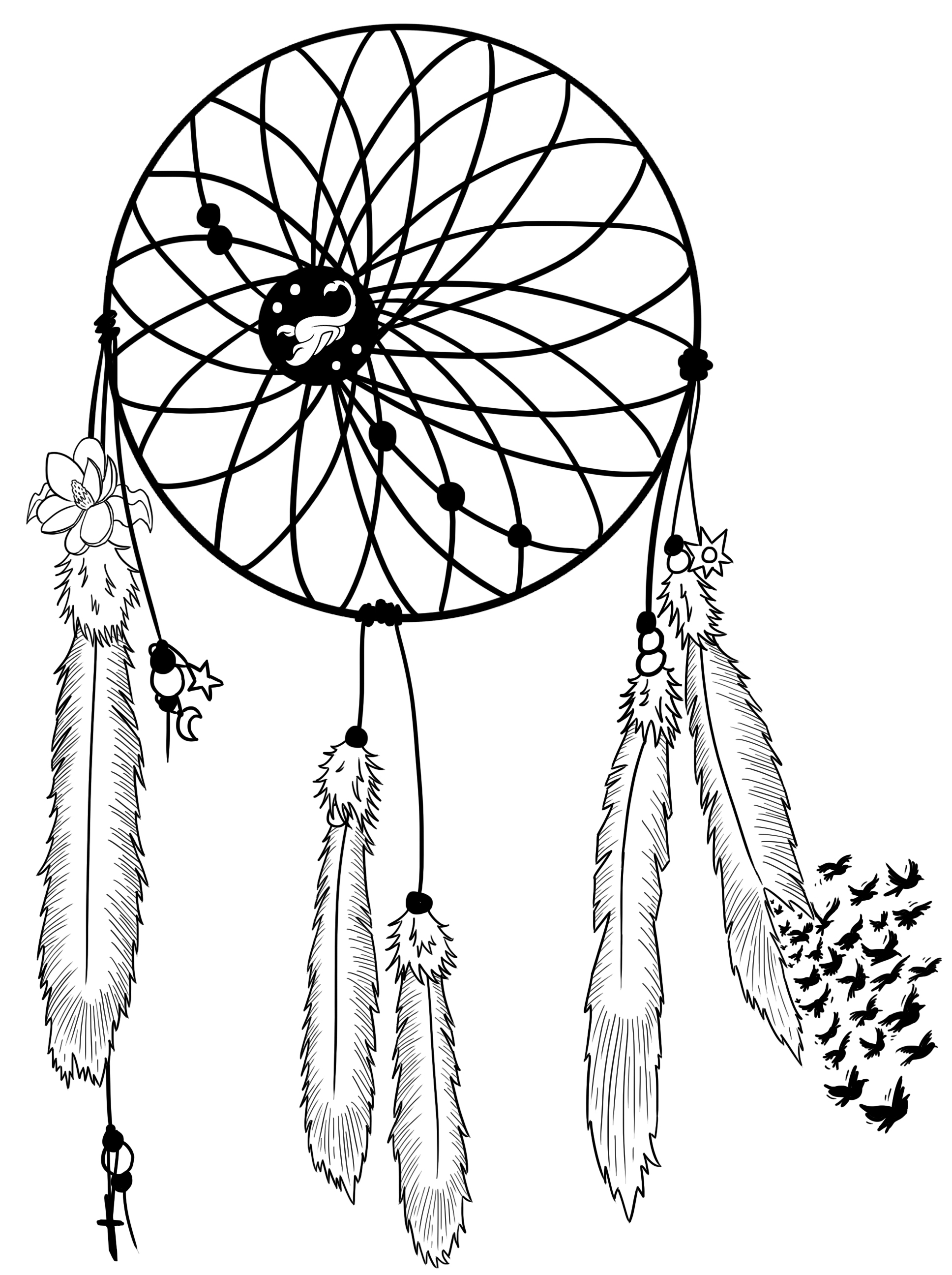 Dream Catcher Tattoo Drawing at GetDrawings | Free download