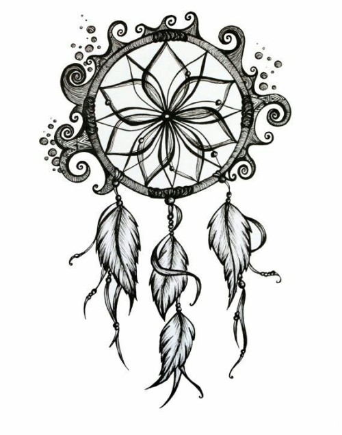 500x636 Dream Catcher Drawing Tumblr