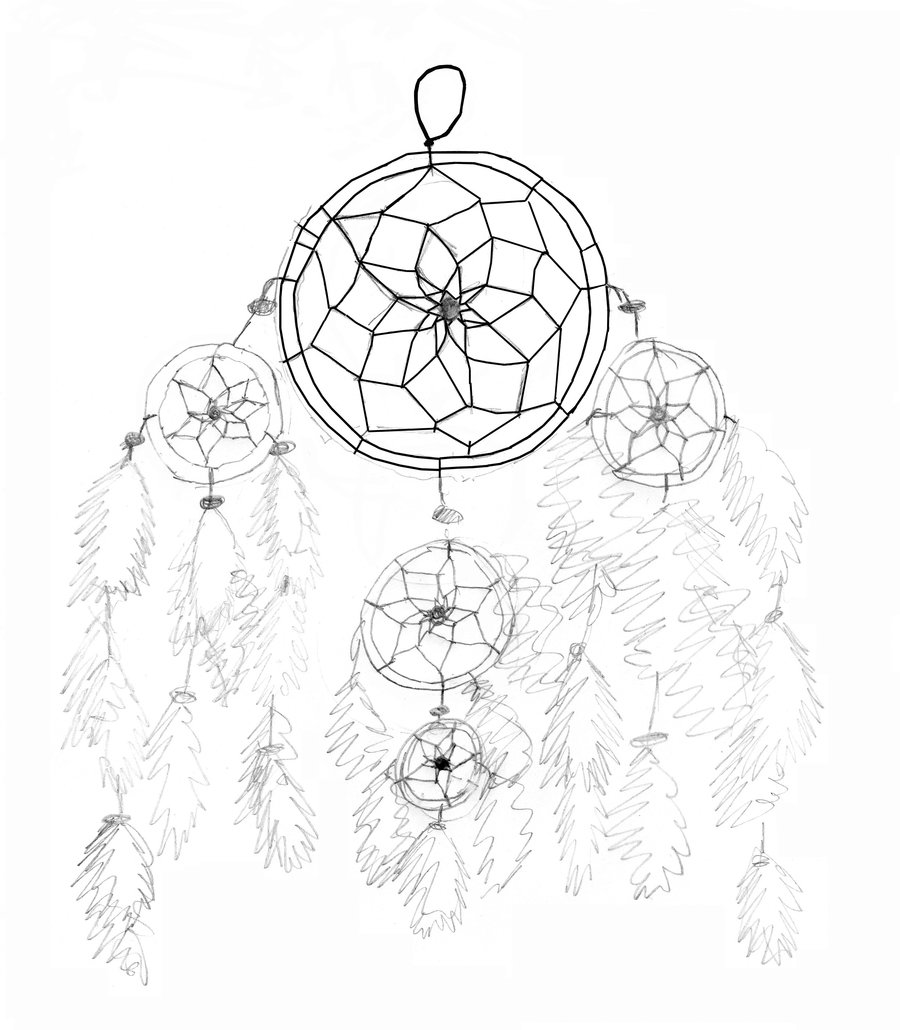 900x1030 Dream Catcher Pencil Drawing By Xxxsilver Wolfxxx