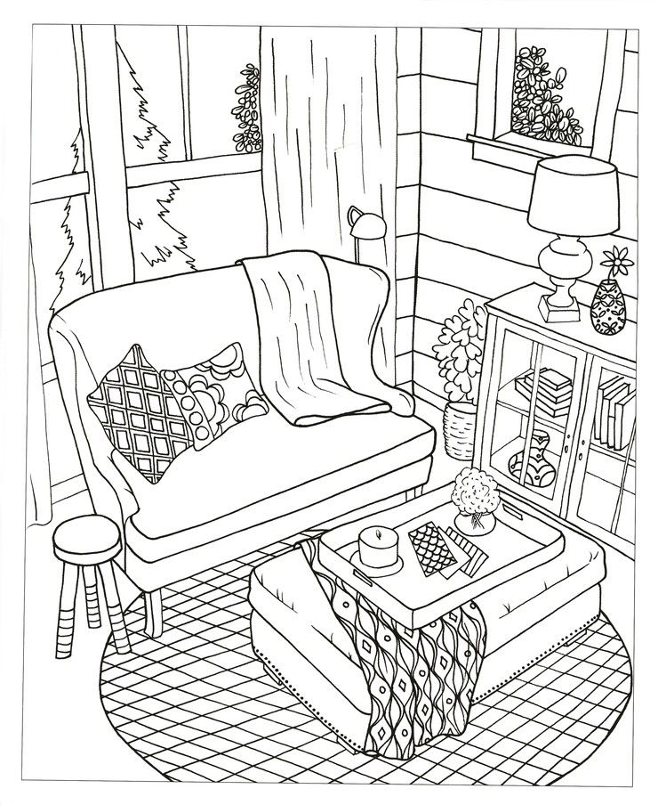 740x904 The Inspired Room Coloring Book Creative Spaces To Decorate As