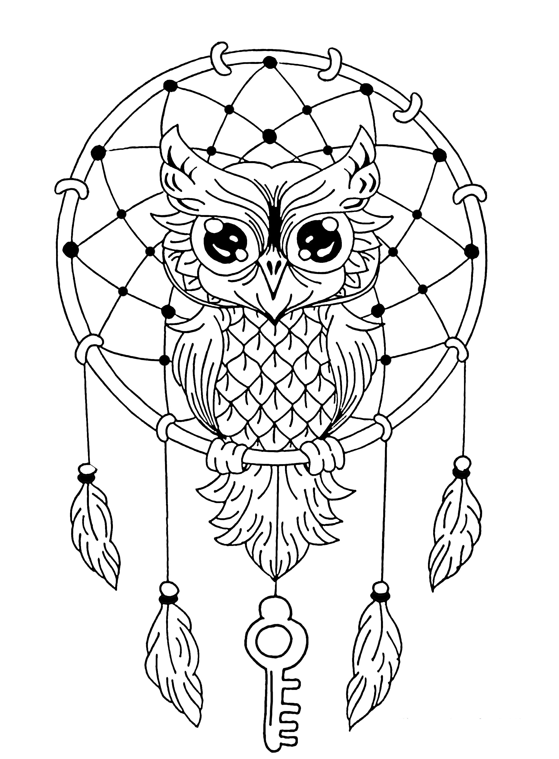 2283x3099 Dreamcatcher Coloring Pages Inside Dream Catcher