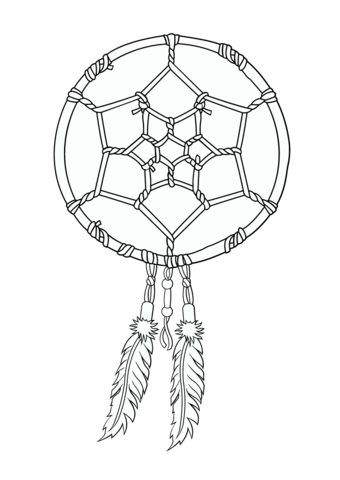 340x480 Native American Dreamcatcher Coloring Page Free Printable