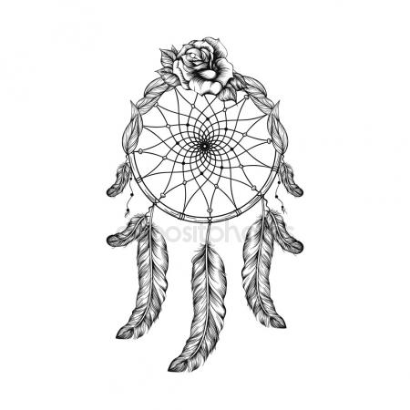 Dreamcatcher Drawing Black And White at GetDrawings | Free download