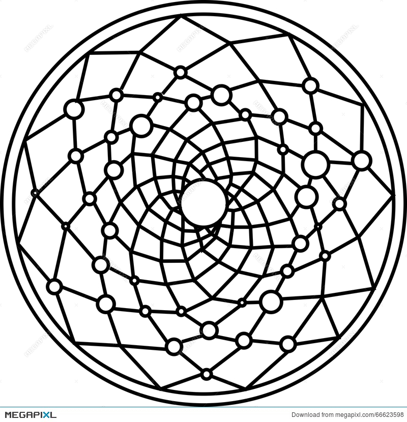 800x830 Black And White Dream Catcher Illustration 66623598
