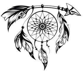 282x240 Dream Catcher Drawing In Flag Form Clipart