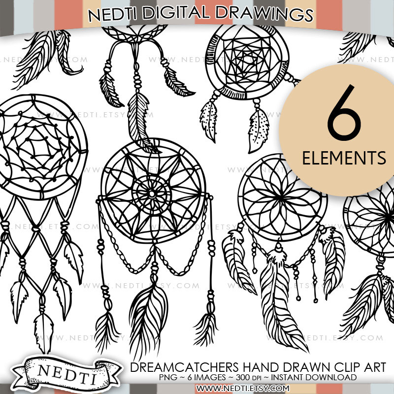 800x800 Dreamcatcher Doodle Clip Art Dreamcatchers Clipart Digital