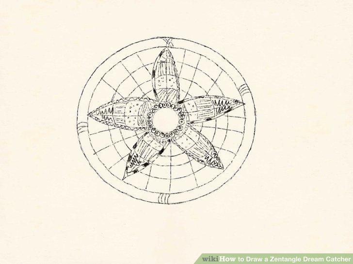 728x546 How To Draw A Zentangle Dream Catcher 8 Steps (With Pictures)