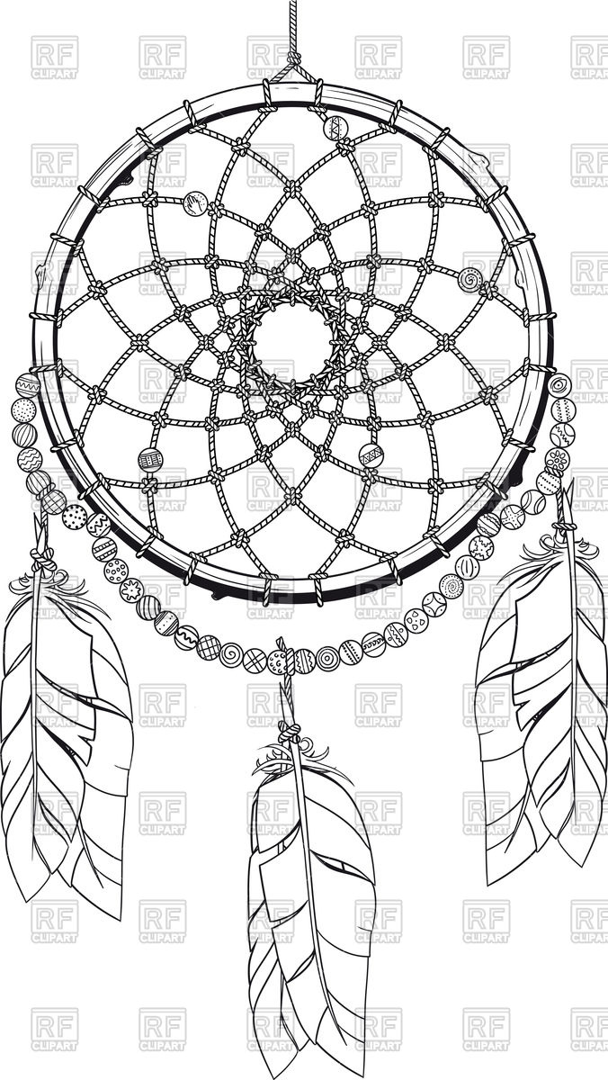676x1200 Indian Mascot Dream Catcher Royalty Free Vector Clip Art Image