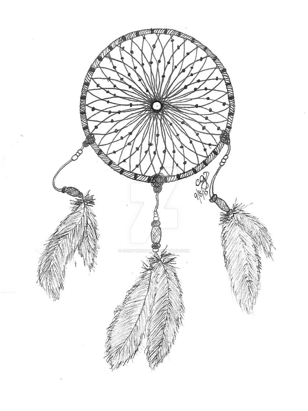 1024x1366 Dreamcatcher Bw By Fairywings86