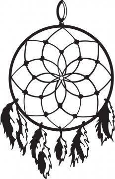 232x360 Dreamcatcher Clipart Stencil