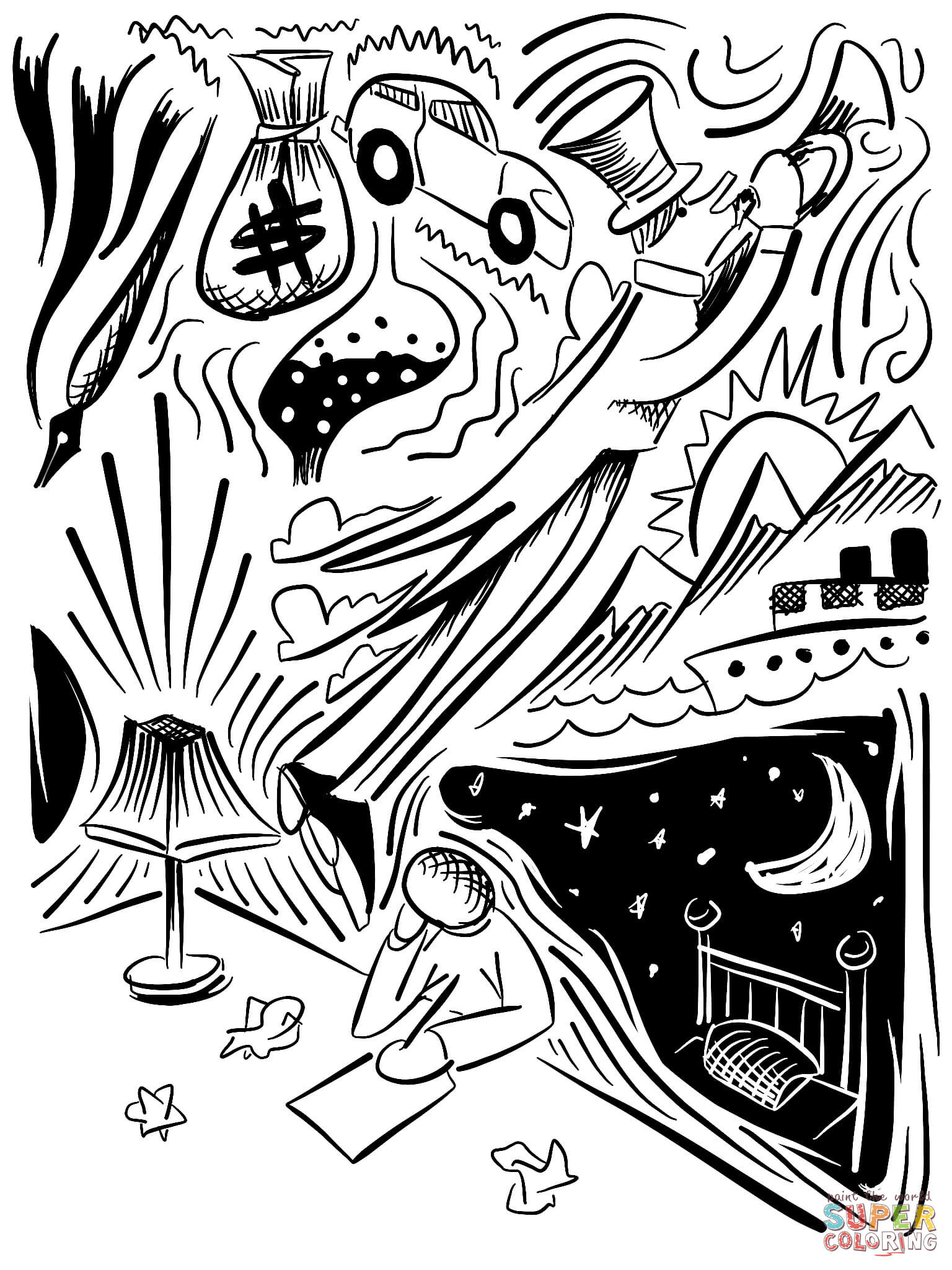 1536x2048 Dreaming Doodle Coloring Page Free Printable Coloring Pages