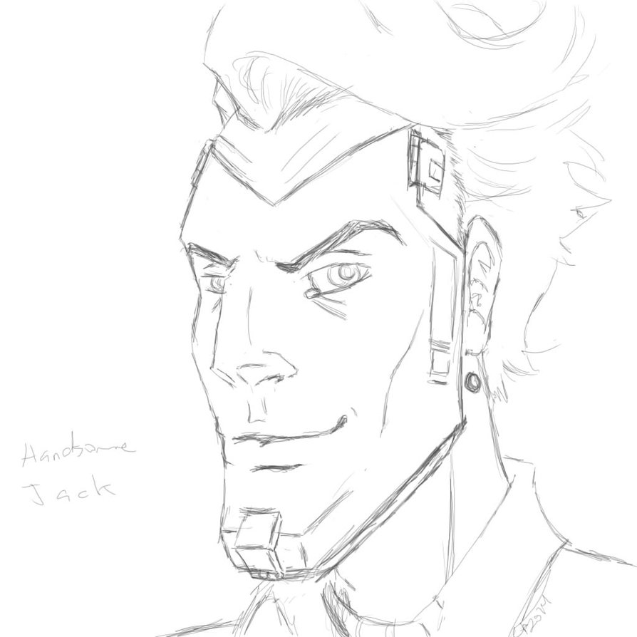 894x894 Handsome Jack Sketch By Dreaming Myth