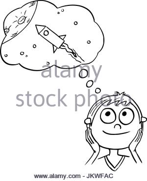 300x369 The Boy Has A Dream, Vector Illustration Stock Vector Art