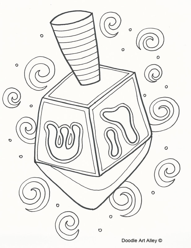 618x800 Dreidel Coloring Page