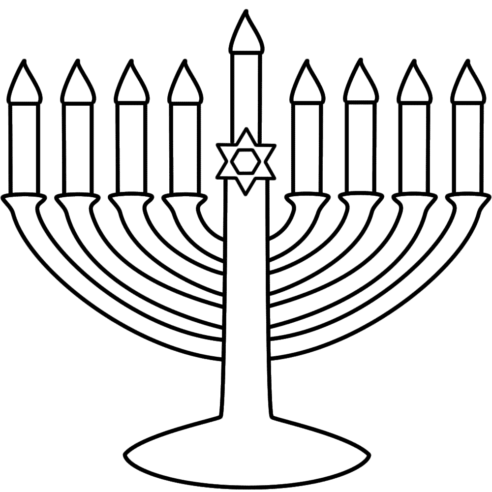 1000x1000 Easy To Print Menorah Coloring Page Hanukkah