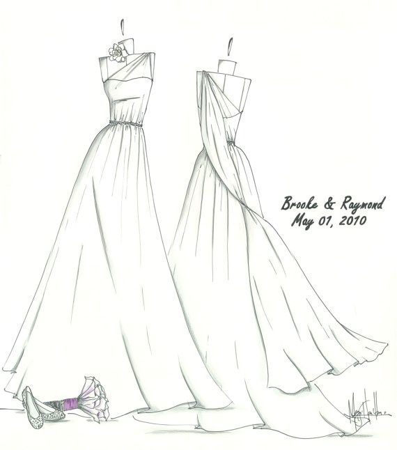570x646 Wedding Dress Drawing