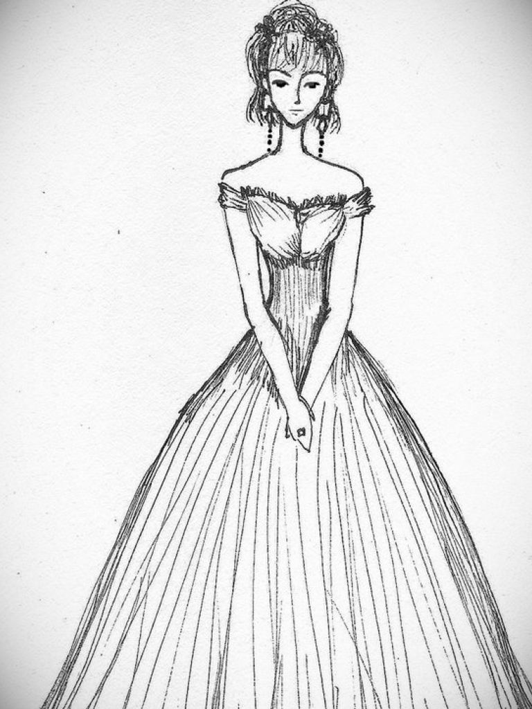 768x1024 Drawing Of Cocktail Dress Fashion Dresses