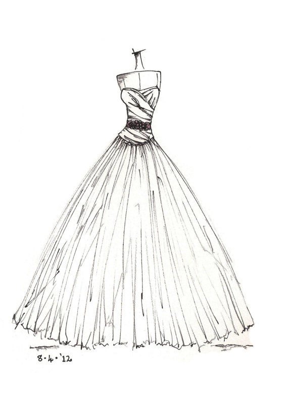570x778 Wedding Dress Sketch