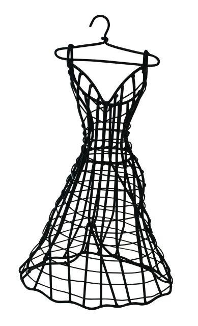 389x640 Small Black Iron Tabletop Ball Gown Dress Formjewelry Holder By