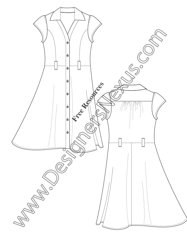 612x792 Free Fashion Downloads Illustrator Dress Flat Sketches