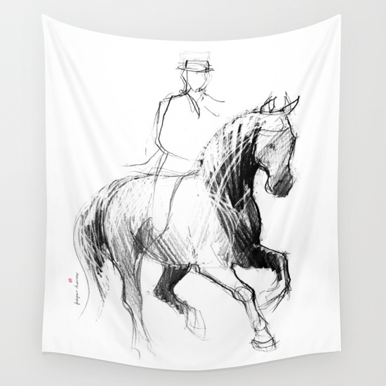 550x550 Dressage Horse Wall Tapestry By Paperhorses Society6