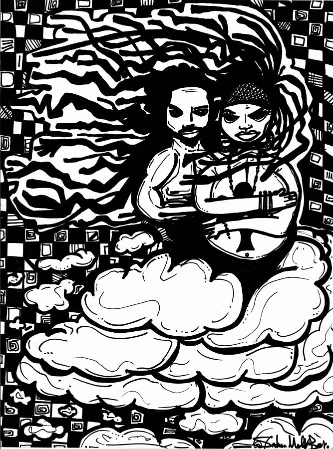 667x900 Drifting In Love Drawing By Saleam Malik Bey