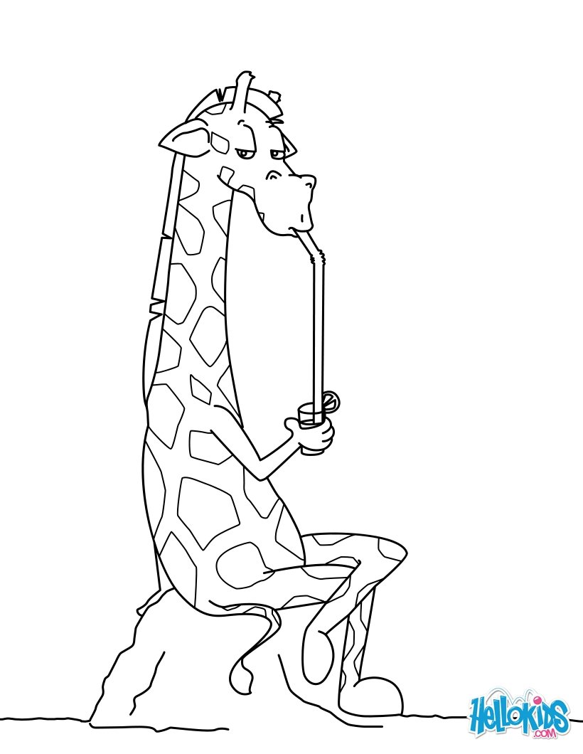 820x1060 Go Green And Color Online This Giraffe Drinking A Refreshment