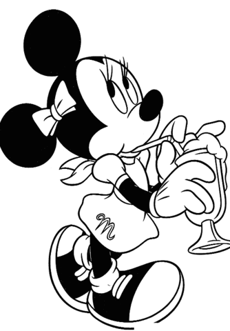 334x480 Minnie Mouse Drinking Through A Straw Coloring Page Free